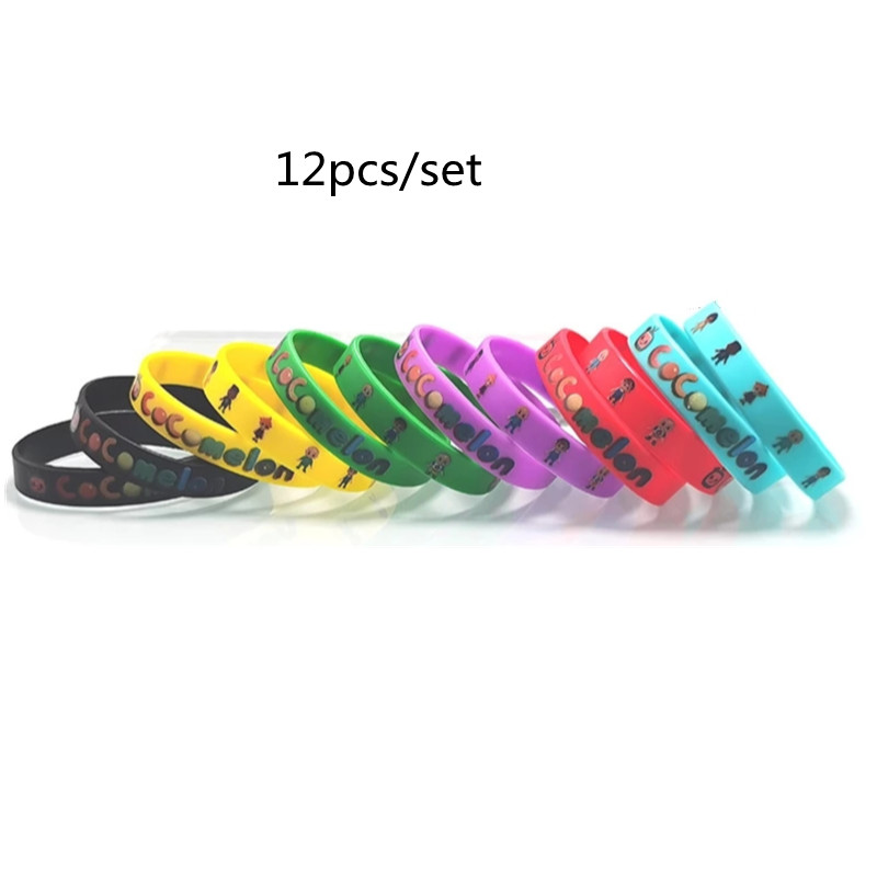 Kids Toys Return Gift - 12pcs/lot cocomelon JJ Anime Sports Bracelet