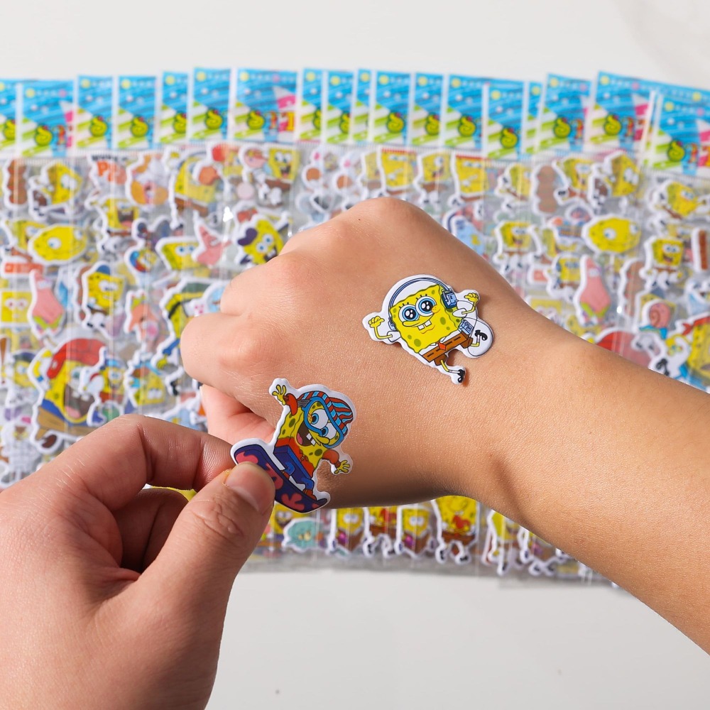 Kids Toys Return Gift - 12-Pack SpongeBob 3D Stickers - Cute