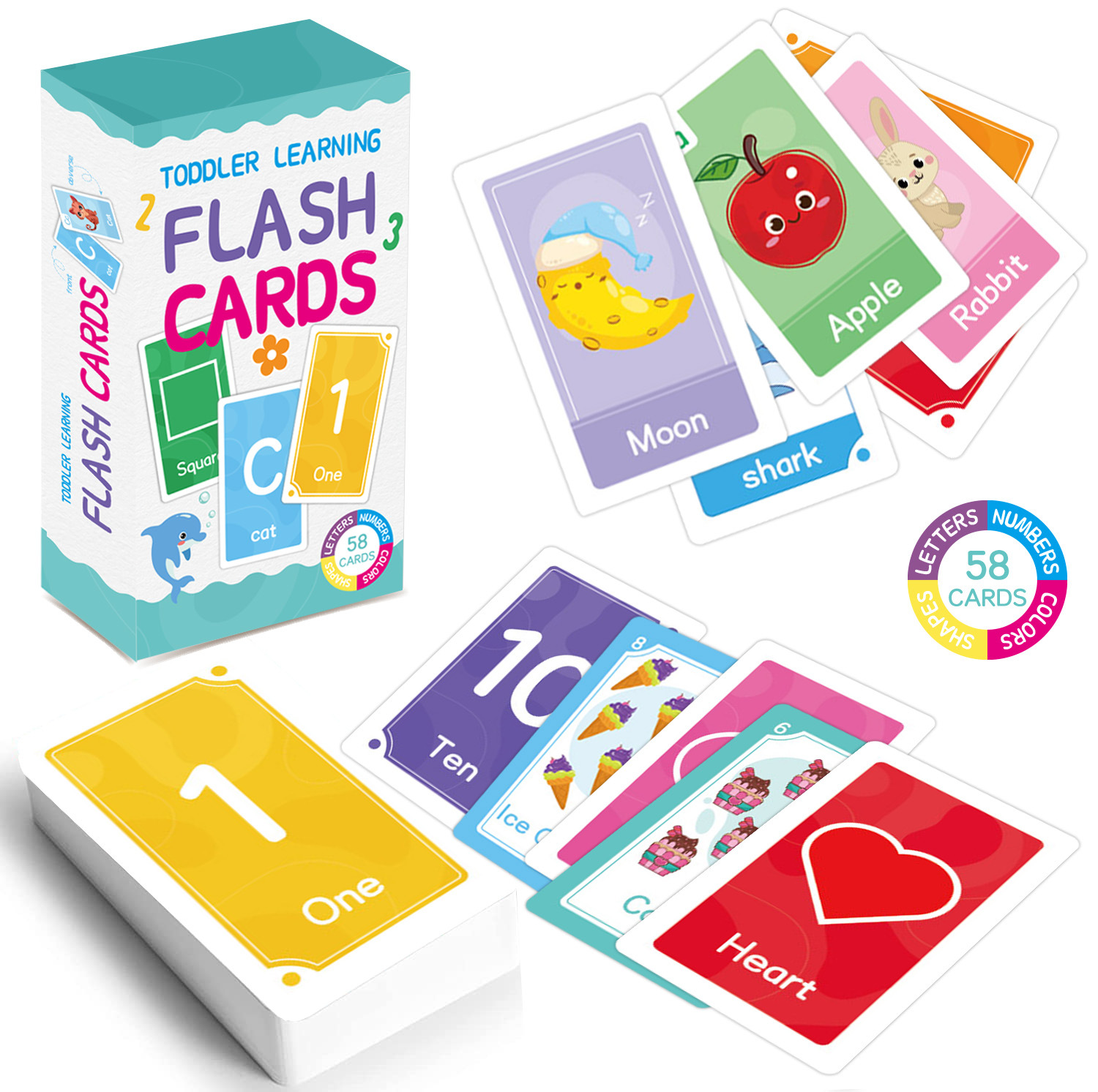 58 Pcs ABC Alphabet Flashcards - Card Game Kids review and price