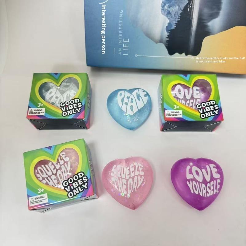 1pcs Glitter Heart Shaped Sque - Kids Toys Quotes review and price