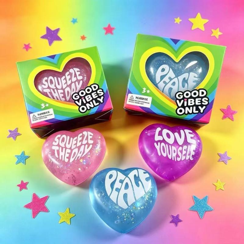 【M】Glitter Heart Shaped Squeez - Kids Toys Quotes review and price