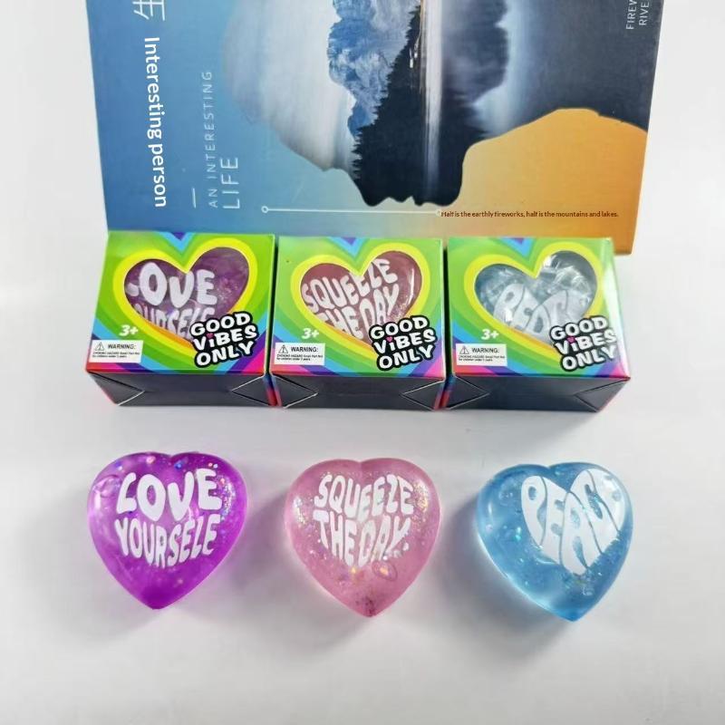 【M】Glitter Heart Shaped Squeez - Kids Toys Quotes review and price