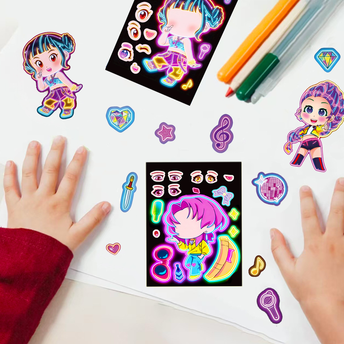8pcs Funny Girls Stickers Toys - Kids Toys Return Gift review and price