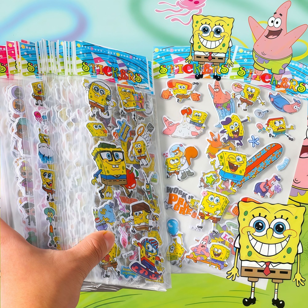 12-Pack SpongeBob 3D Stickers  - Kids Toys Return Gift review and price