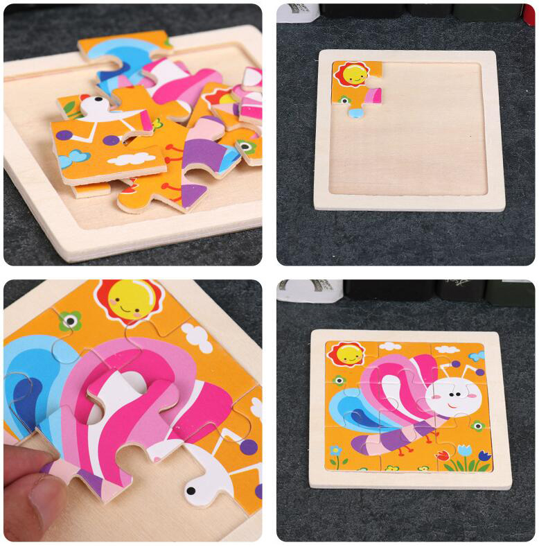 4PCS/lot 3D Wooden Jigsaw Puzz - Kids Toys Deals review and price