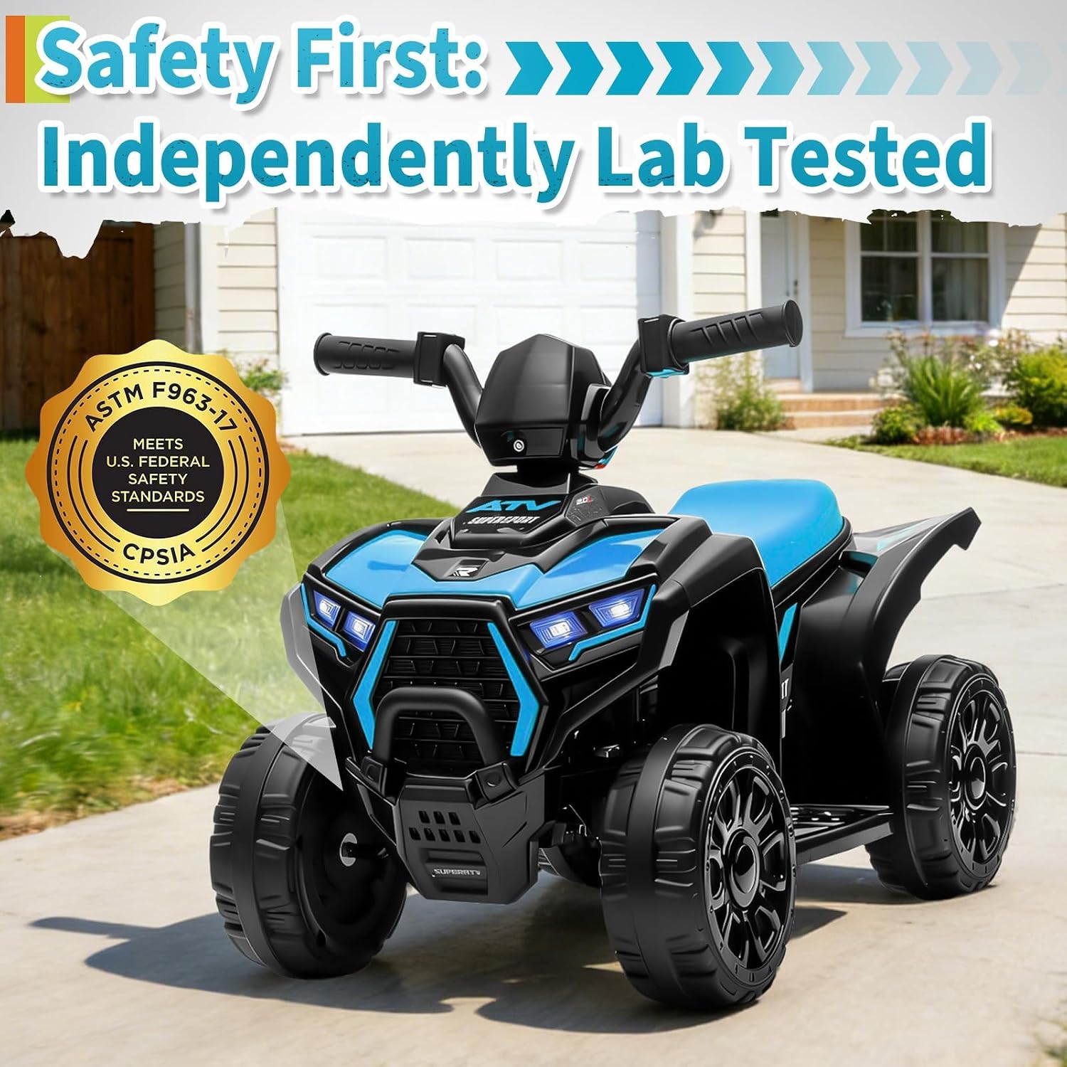 6V Blue Kids Ride‑On ATV Quad, - Kids Toys Quad review and price
